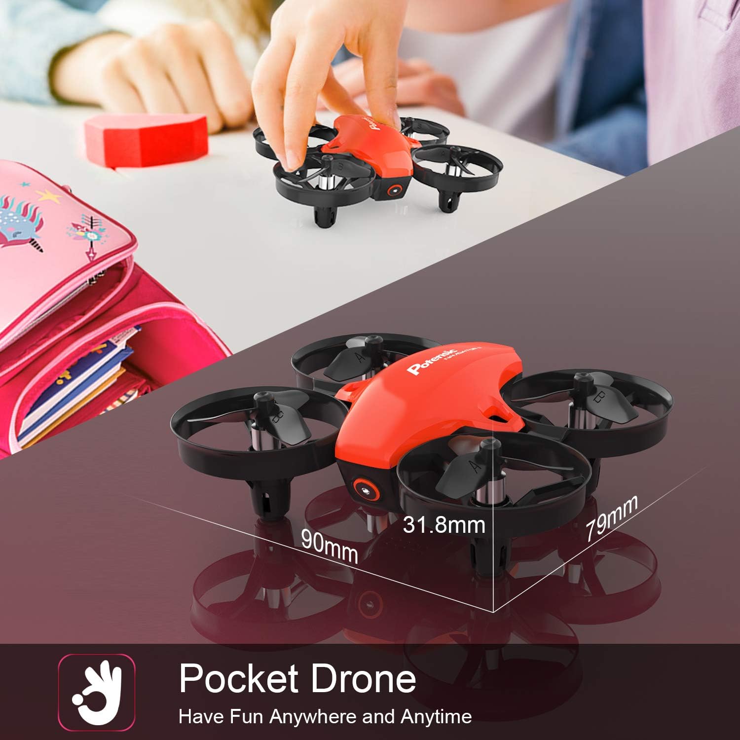 Potensic A20 Red Mini Drone Easy to Fly Helicopter for Kids – Kids Toys