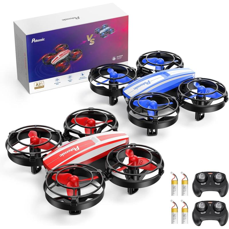 Potensic A20 Red RC Mini Drone Easy to Fly Helicopter RC Quadcopter for  Kids and Beginners Headless Mode Remote Control Toys